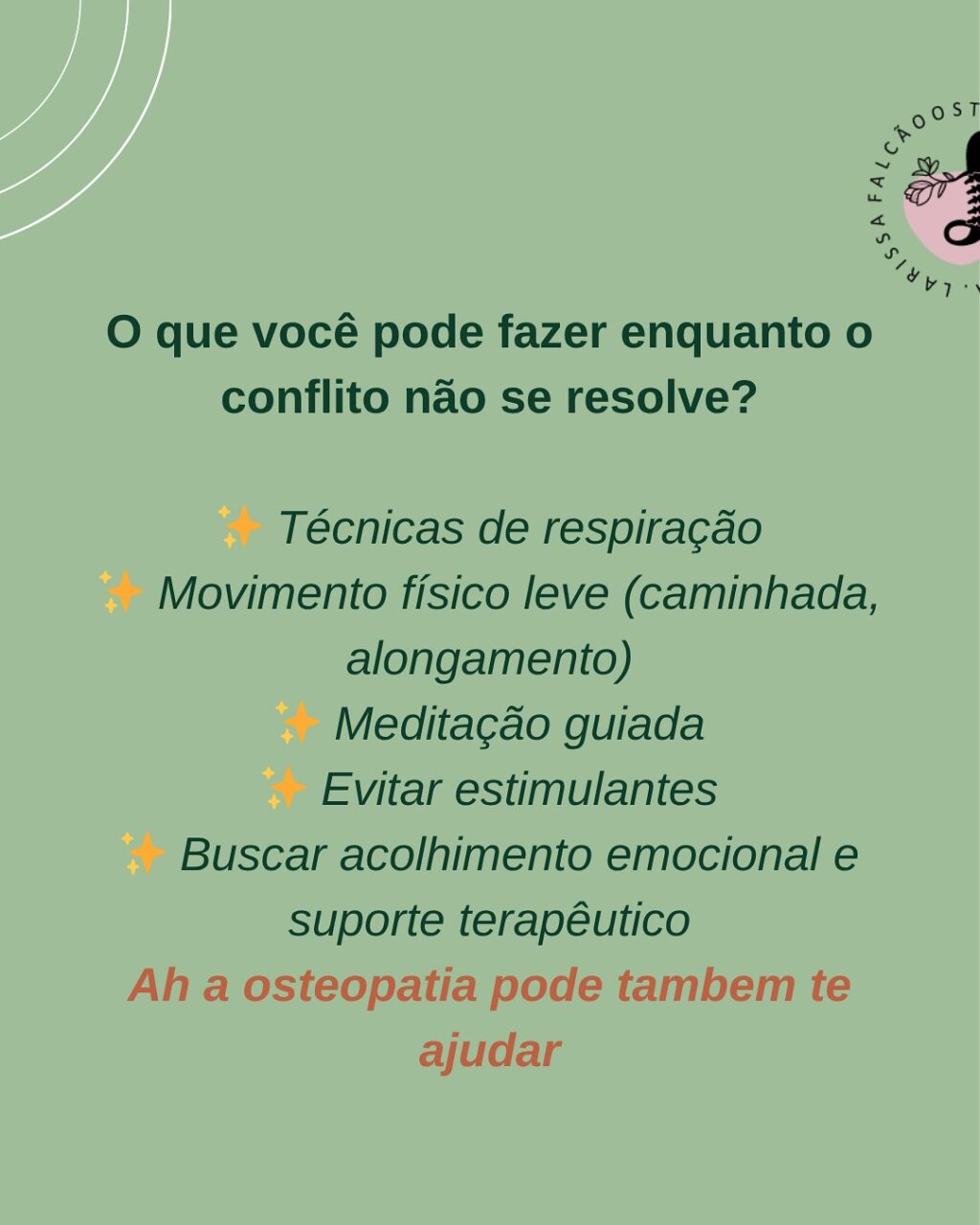 Instagram post from larissafalcao.osteopatia. This post is in position 5.